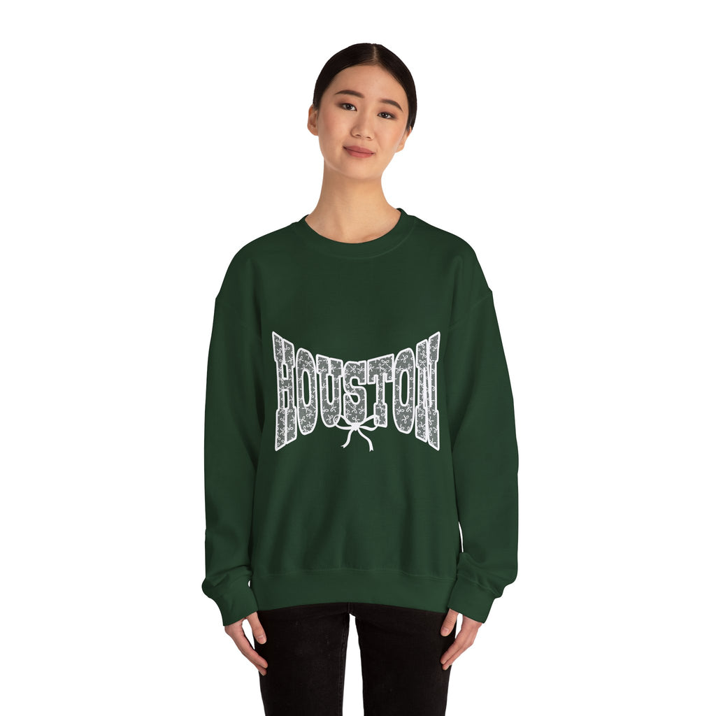 Houston Retro Crewneck Sweatshirt — Vintage Cityscape Graphic