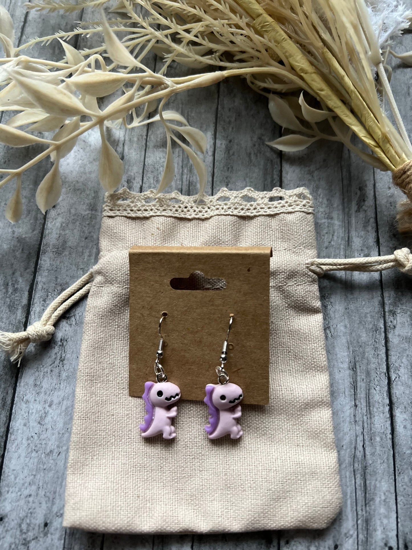 Dinosaur Earrings, 925 Sterling Silver Plated Earrings, Gifts for Her, Creative Earrings, Quirky Earrings, Unique Earrings, Funny Earrings