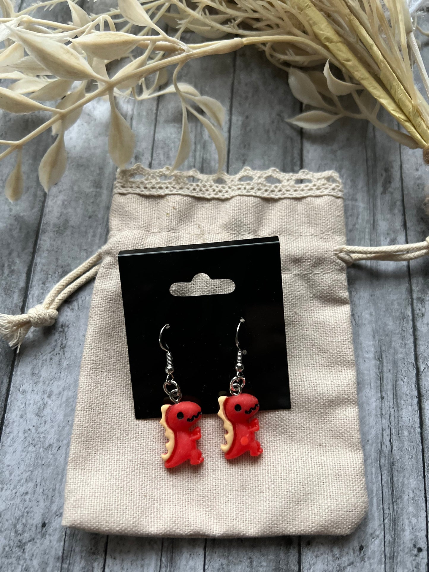 Dinosaur Earrings, 925 Sterling Silver Plated Earrings, Gifts for Her, Creative Earrings, Quirky Earrings, Unique Earrings, Funny Earrings