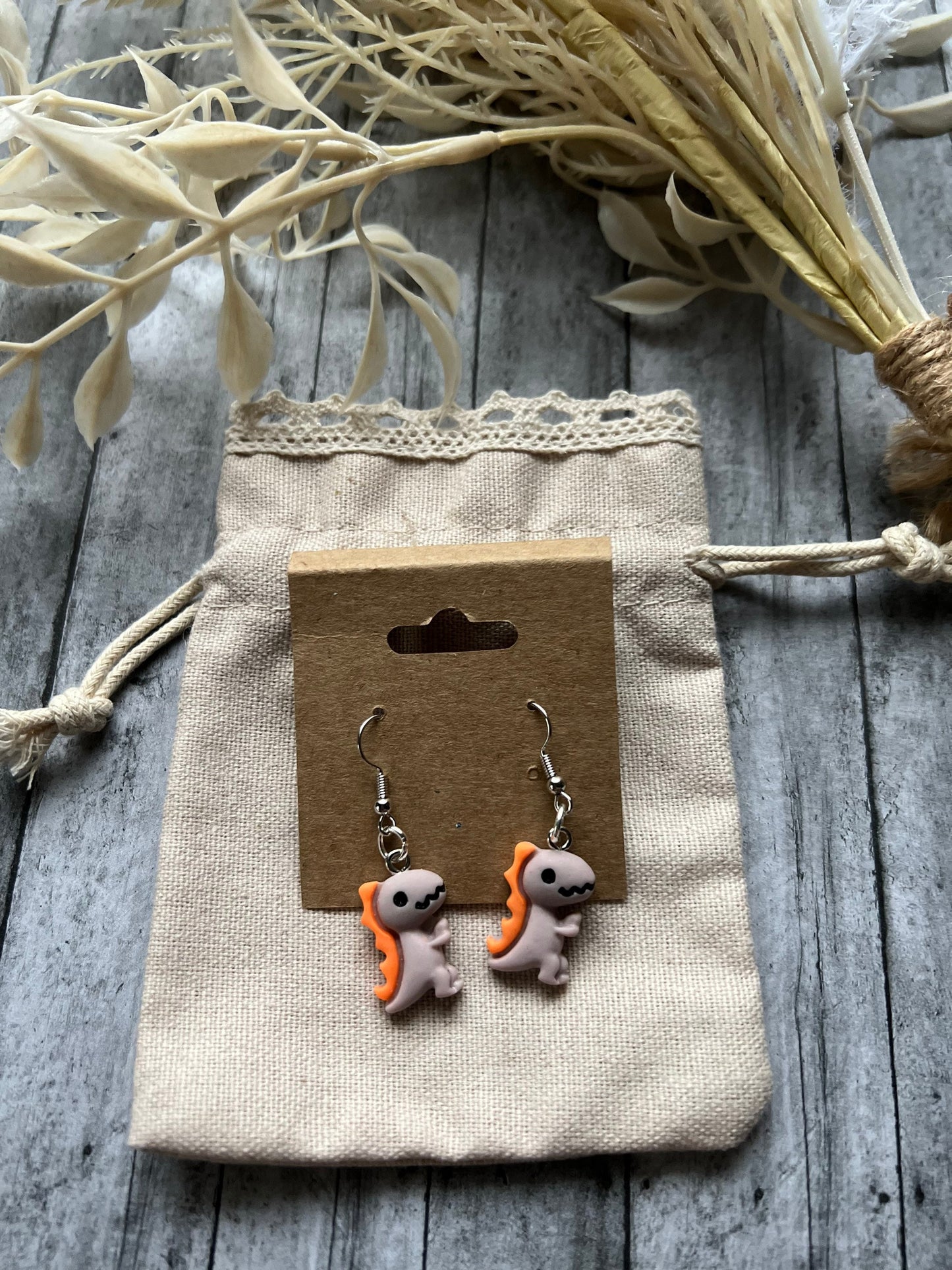 Dinosaur Earrings, 925 Sterling Silver Plated Earrings, Gifts for Her, Creative Earrings, Quirky Earrings, Unique Earrings, Funny Earrings