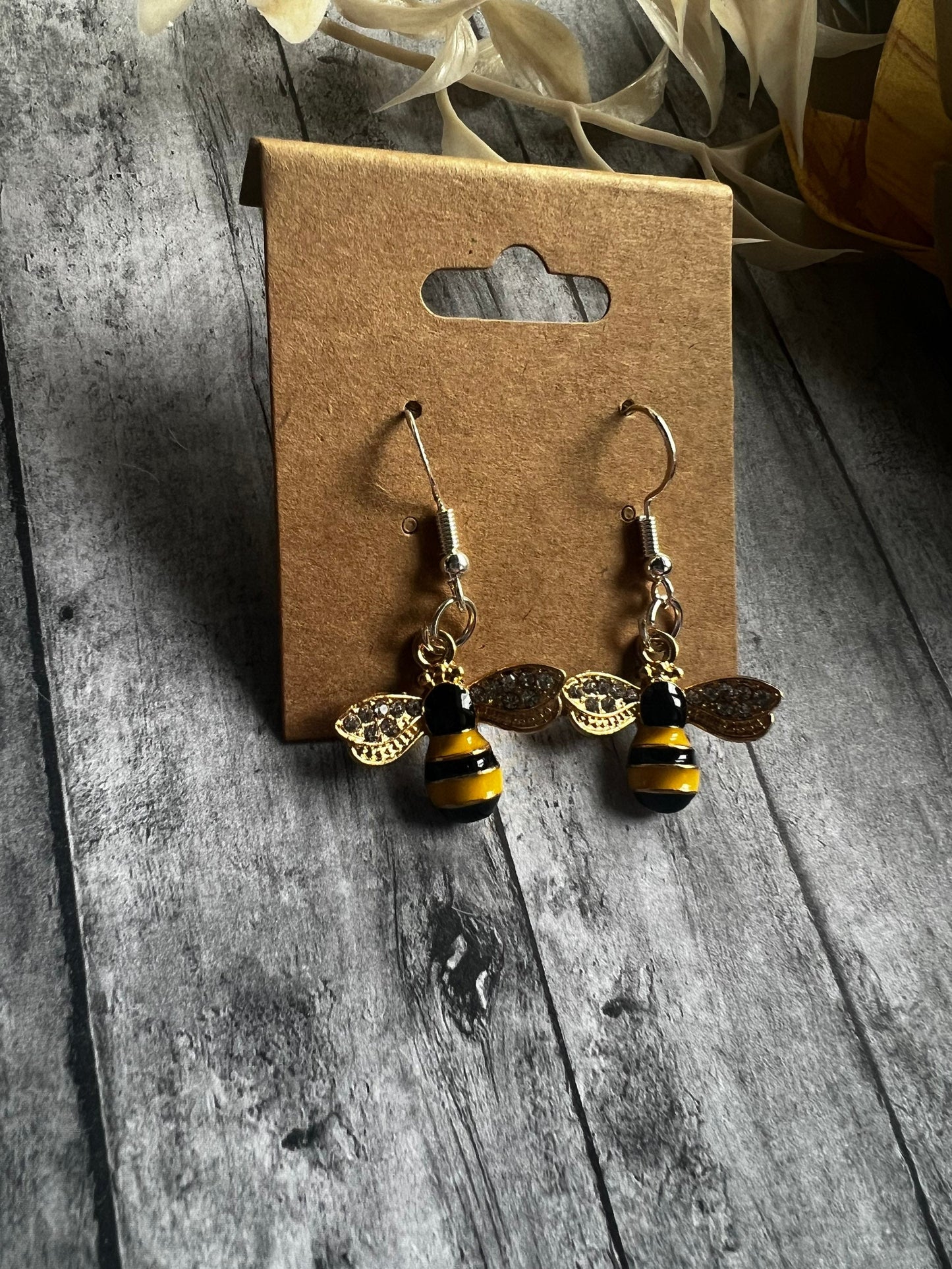 Bee Dangle Earrings| Hypoallergenic Earrings| sterling Silver Earrings| Insect Earrings| Unique Earrings| 925 Sterling Silver