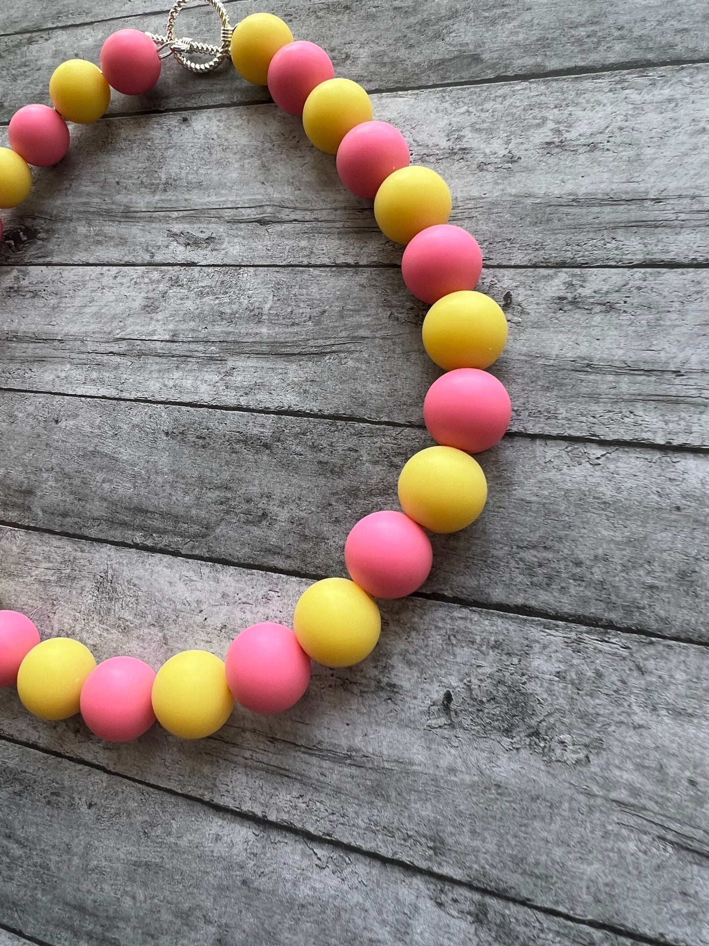 Pink and Yellow Beaded Pet Collar, Dog Jewelry, Pet Collar, Pet Necklace, Pet Accessories, Pet Gifts