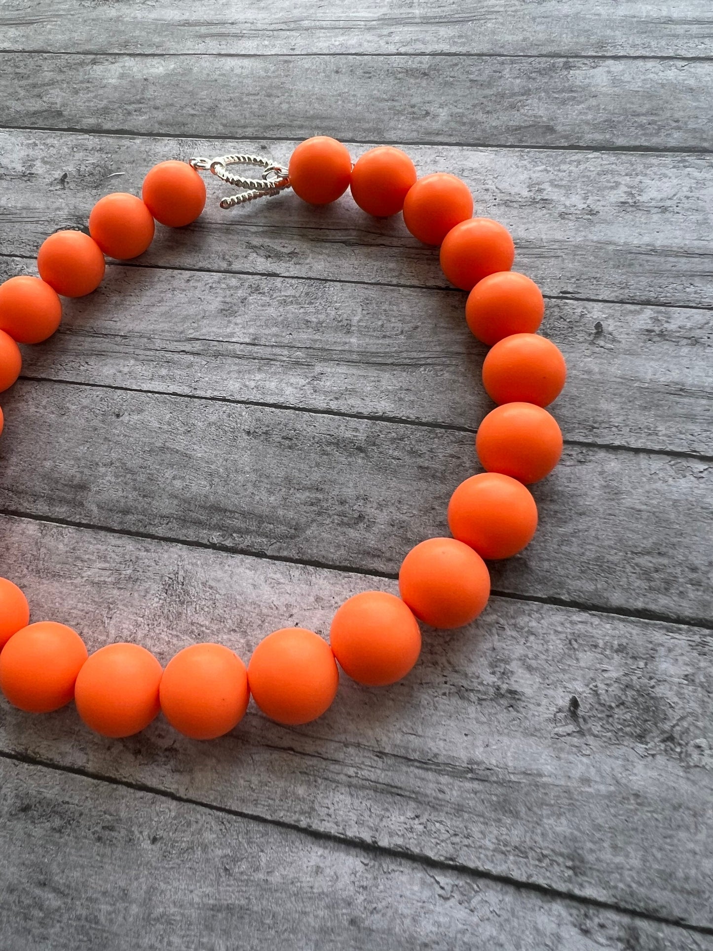 Orange Pet Necklace with Toggle Clasp, Jewelry for Dogs, Jewelry for Cats, Durable Pet Necklace, Pet Accessories, Pet Gifts