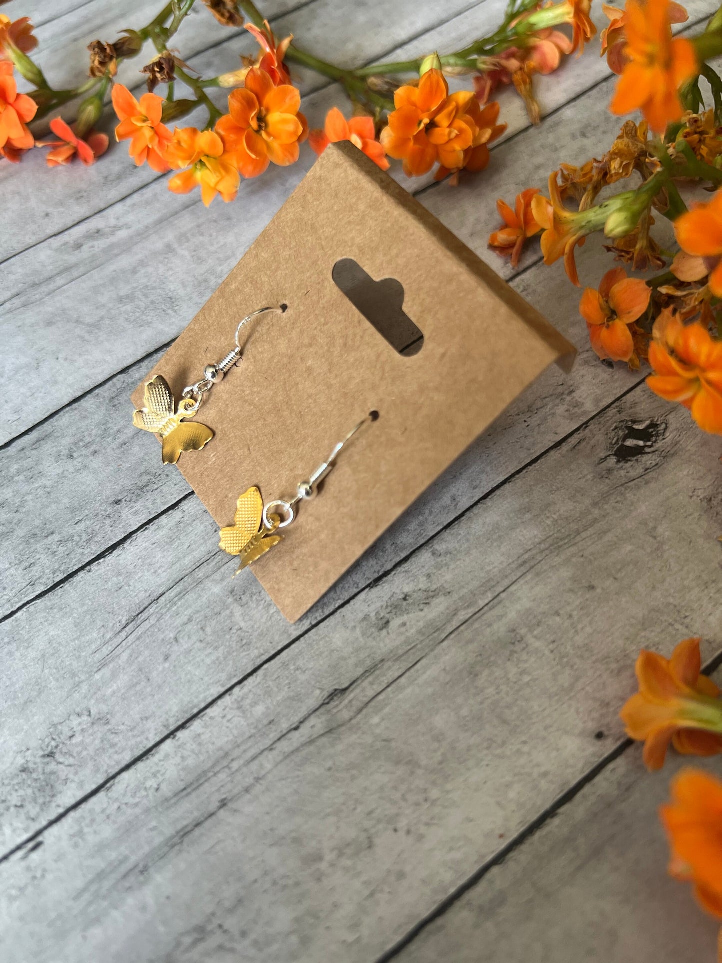 Gold Butterfly Earrings | 925 Sterling Silver Earrings | Hypoallergenic Earrings | Cute, Quirky Earrings