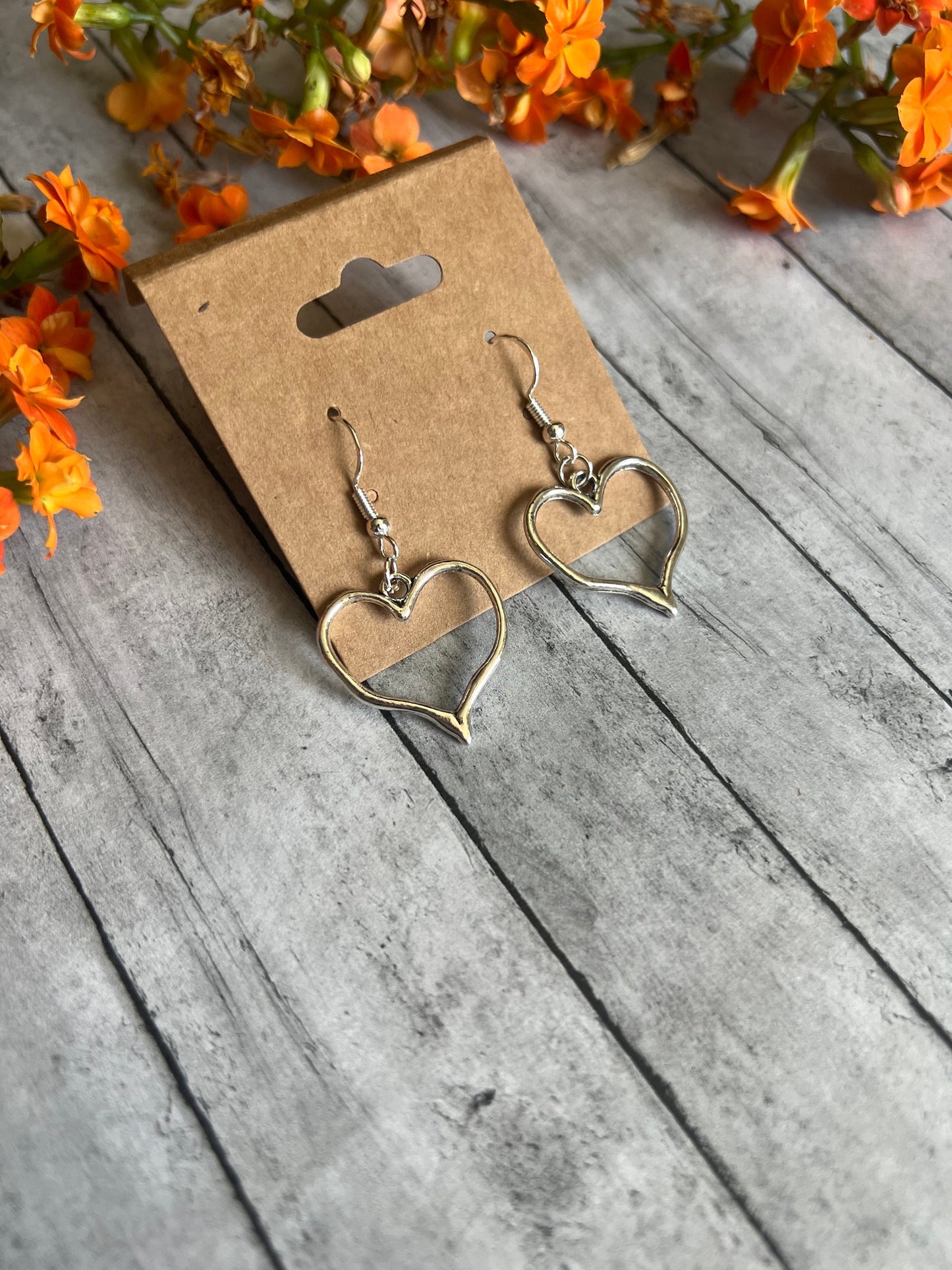 Silver Heart Earrings, 925 Sterling Silver Plated Earrings, Hypoallergenic Earrings, Cute Earrings,Quirky Earrings, Gifts for Her