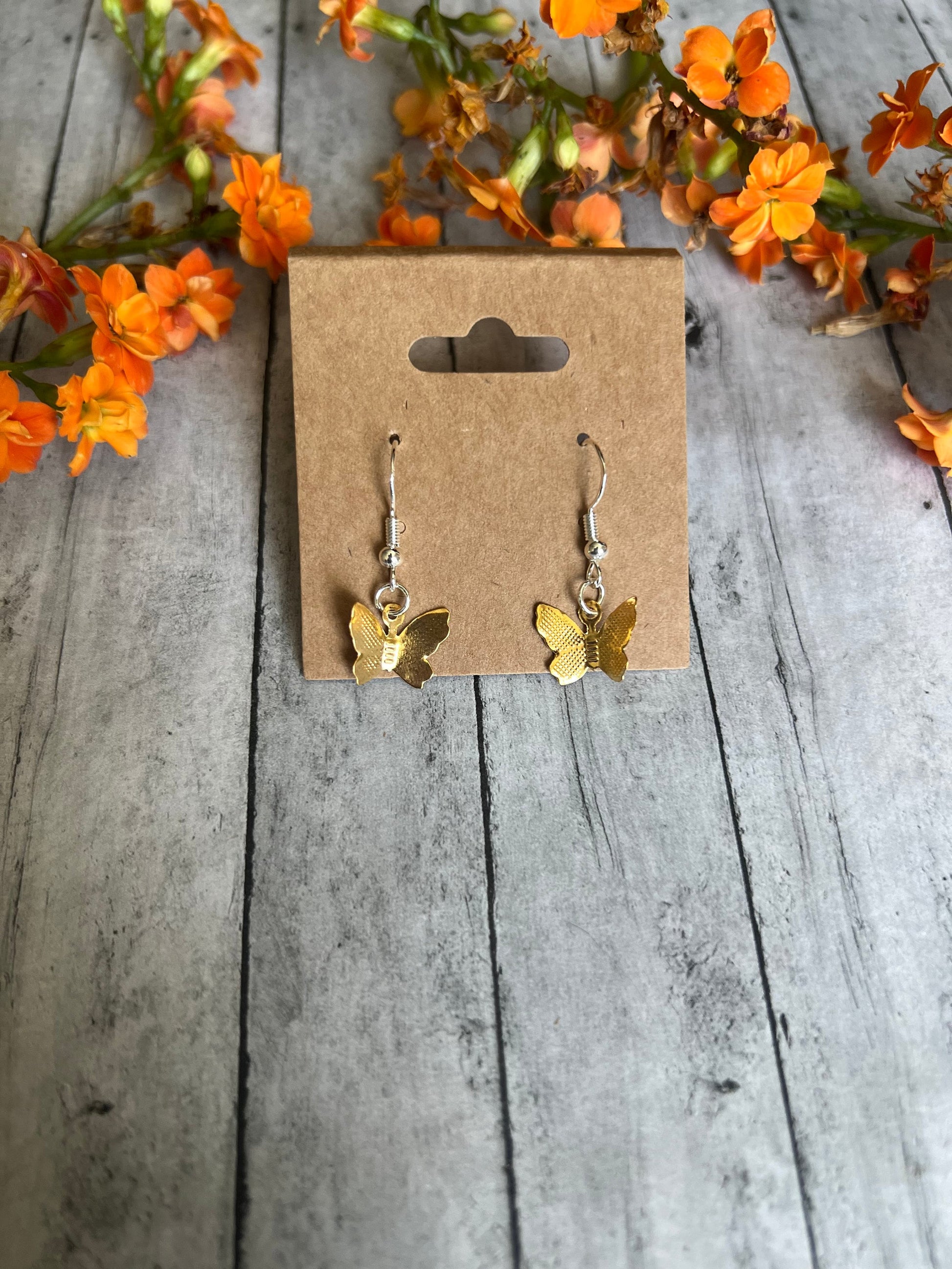 Gold Butterfly Earrings | 925 Sterling Silver Earrings | Hypoallergenic Earrings | Cute, Quirky Earrings