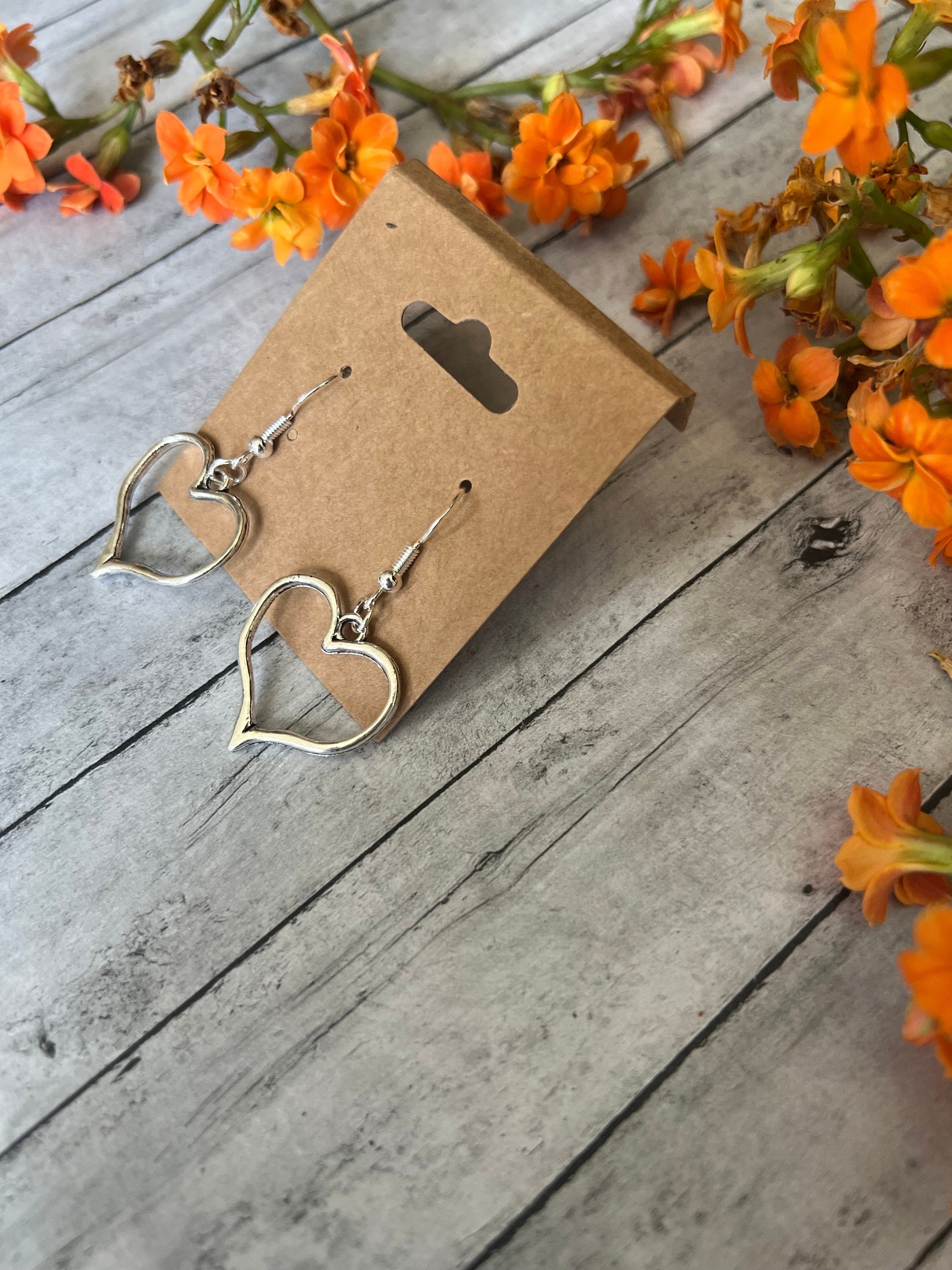 Silver Heart Earrings, 925 Sterling Silver Plated Earrings, Hypoallergenic Earrings, Cute Earrings,Quirky Earrings, Gifts for Her