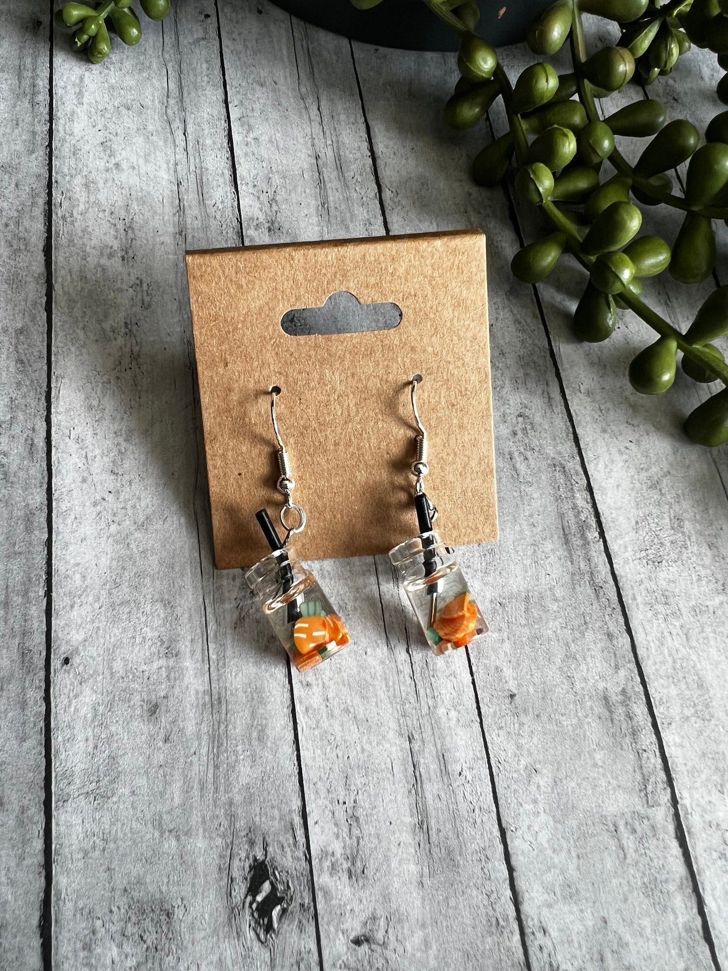 Fruit Drink Earrings | Cute, Fun Earrings | Dangle Earrings | 925 Sterling Silver Hypoallergenic Earrings | Gifts for Her