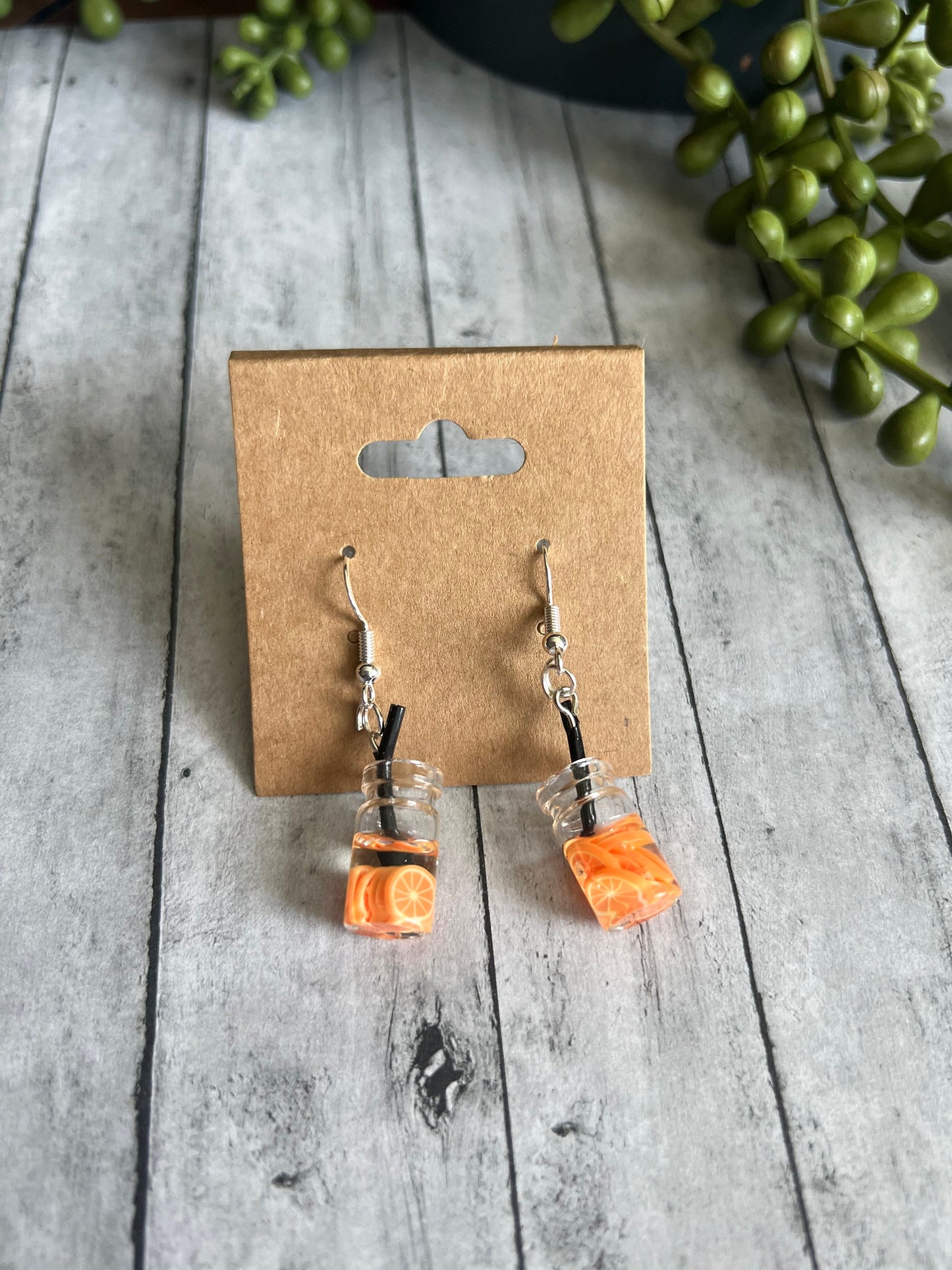 Fruit Drink Earrings | Cute, Fun Earrings | Dangle Earrings | 925 Sterling Silver Hypoallergenic Earrings | Gifts for Her