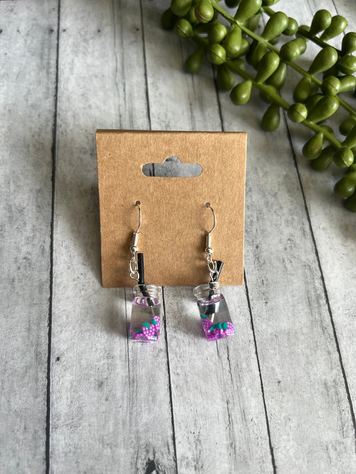 Fruit Drink Earrings | Cute, Fun Earrings | Dangle Earrings | 925 Sterling Silver Hypoallergenic Earrings | Gifts for Her