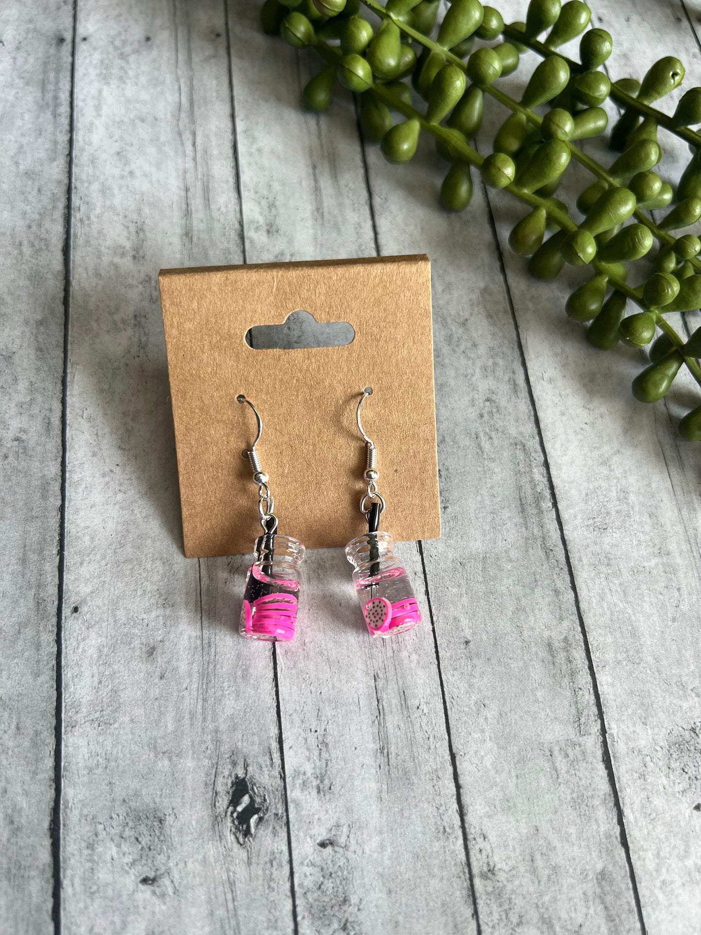 Fruit Drink Earrings | Cute, Fun Earrings | Dangle Earrings | 925 Sterling Silver Hypoallergenic Earrings | Gifts for Her