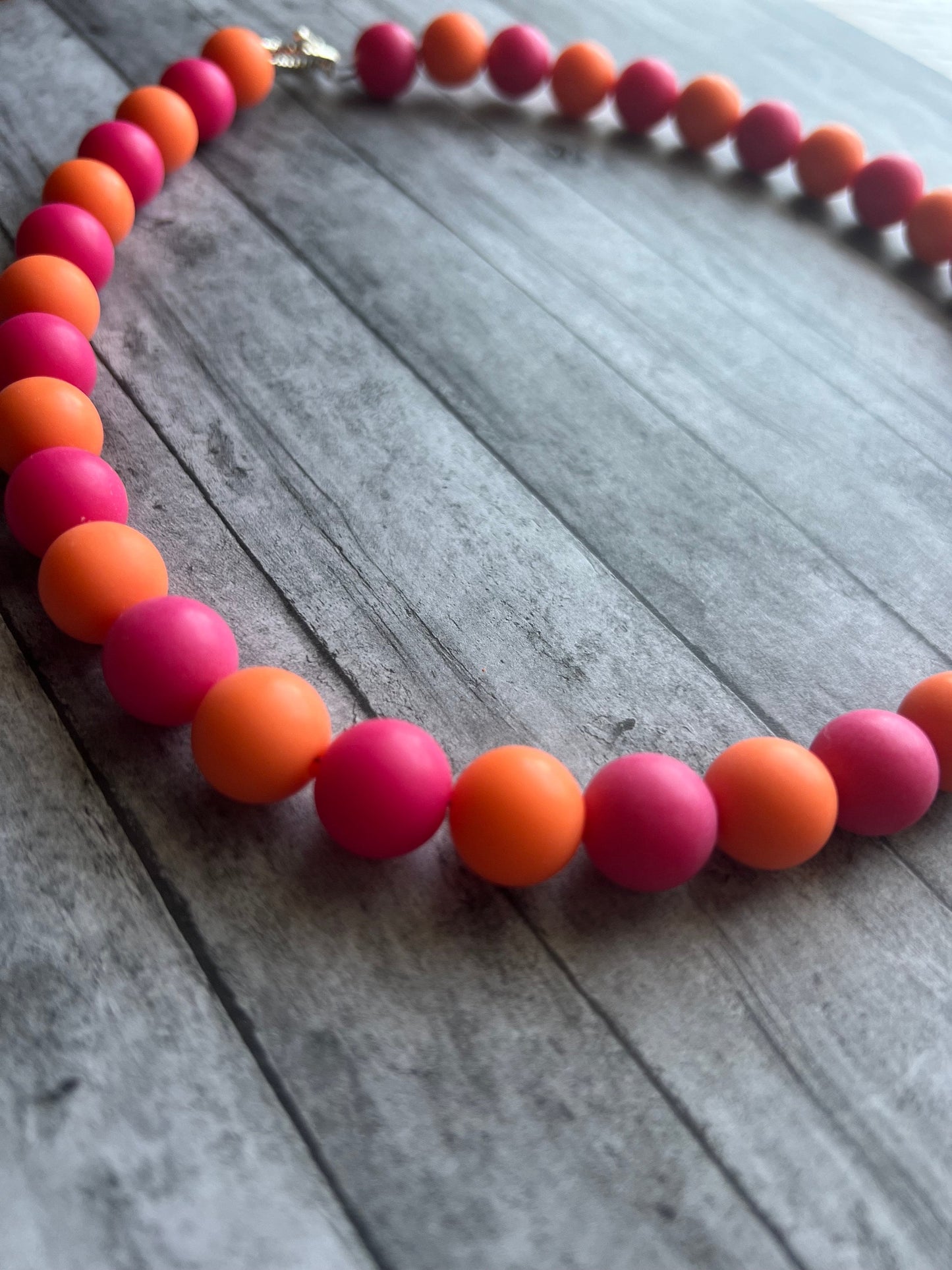 Orange and Dark Pink Pet Necklace with Toggle Clasp, Jewelry for Dogs, Jewelry for Cats, Durable Pet Necklace, Pet Accessories, Pet Gifts