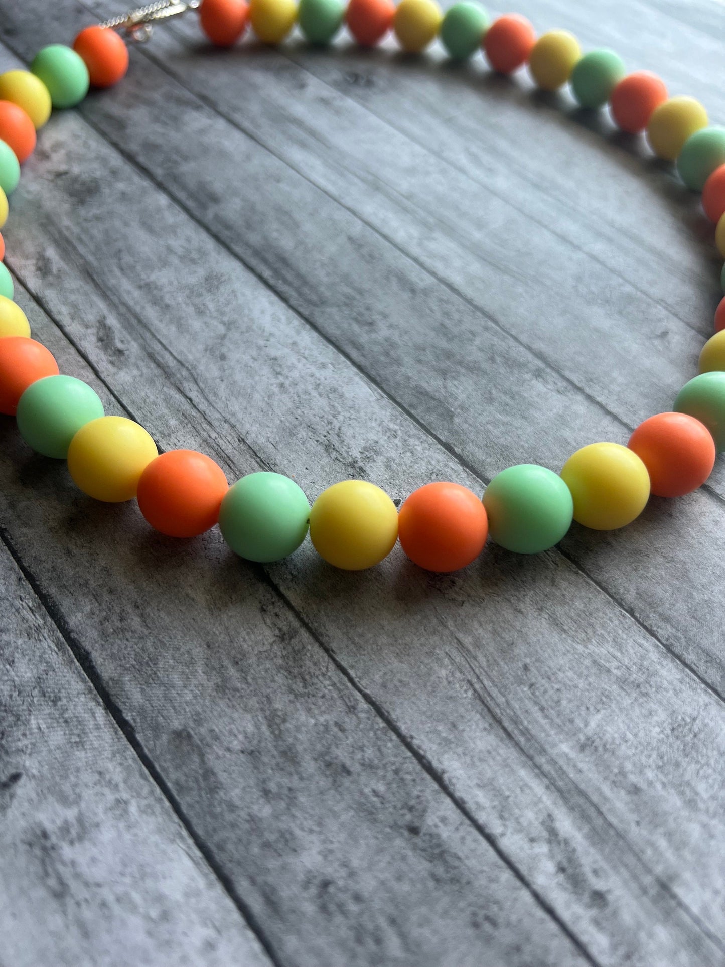 Orange, Green and Yellow Pet Necklace with Toggle Clasp, Jewelry for Dogs, Durable Pet Necklace, Pet Accessories, Pet Gifts