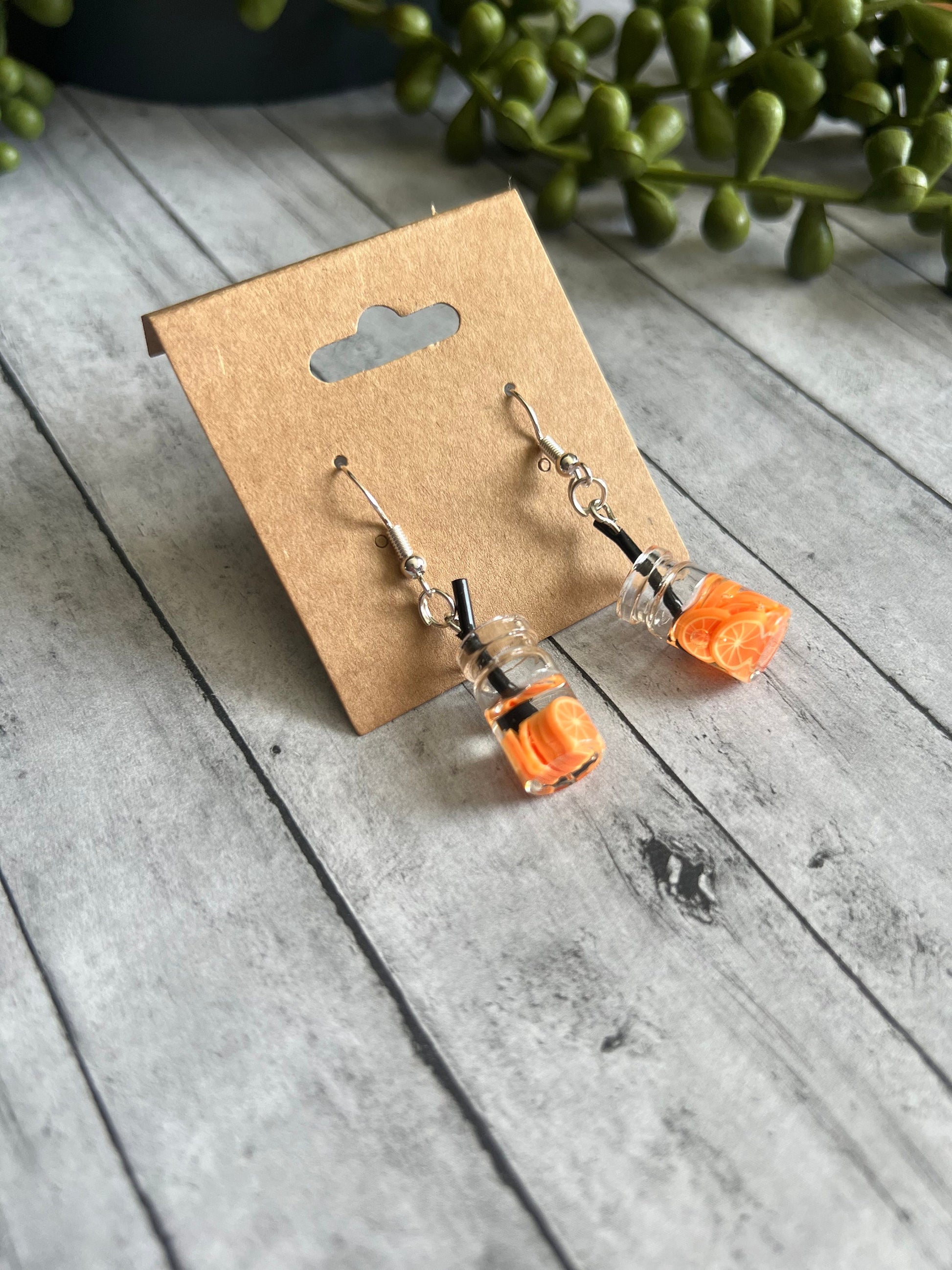 Fruit Drink Earrings | Cute, Fun Earrings | Dangle Earrings | 925 Sterling Silver Hypoallergenic Earrings | Gifts for Her