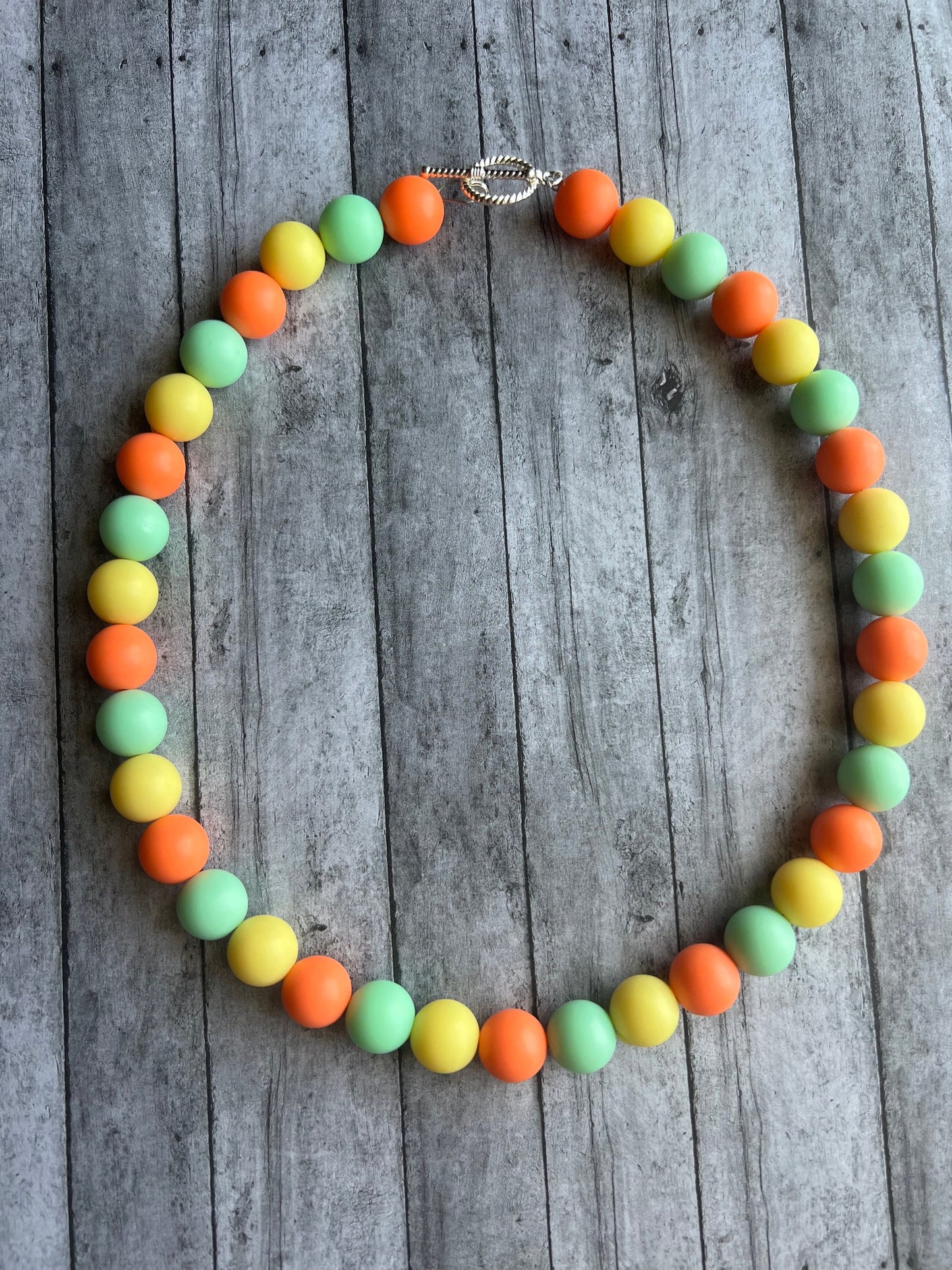 Orange, Green and Yellow Pet Necklace with Toggle Clasp, Jewelry for Dogs, Durable Pet Necklace, Pet Accessories, Pet Gifts