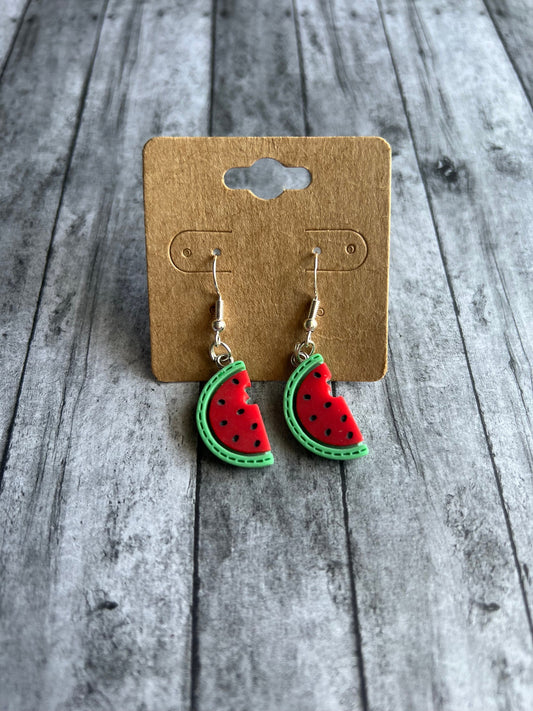 Watermelon Slice Earrings, Fruit Earrings, Summer Earrings, 925 Sterling Silver Hypoallergenic Earrings, Trendy Earrings, Gifts for Her