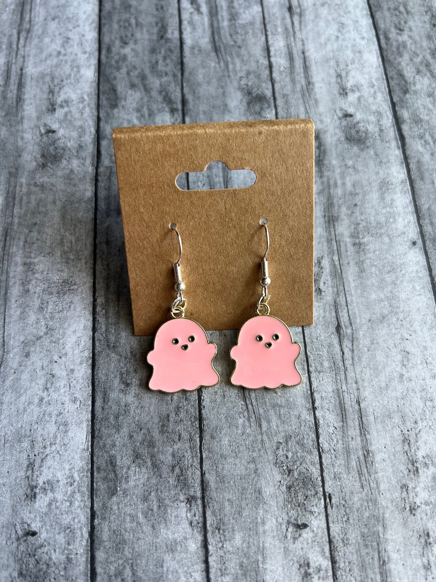 Pink Ghost Earrings | Cute, Fun Earrings | Halloween Earrings | 925 Sterling Silver Hypoallergenic Earrings | Gifts for Her