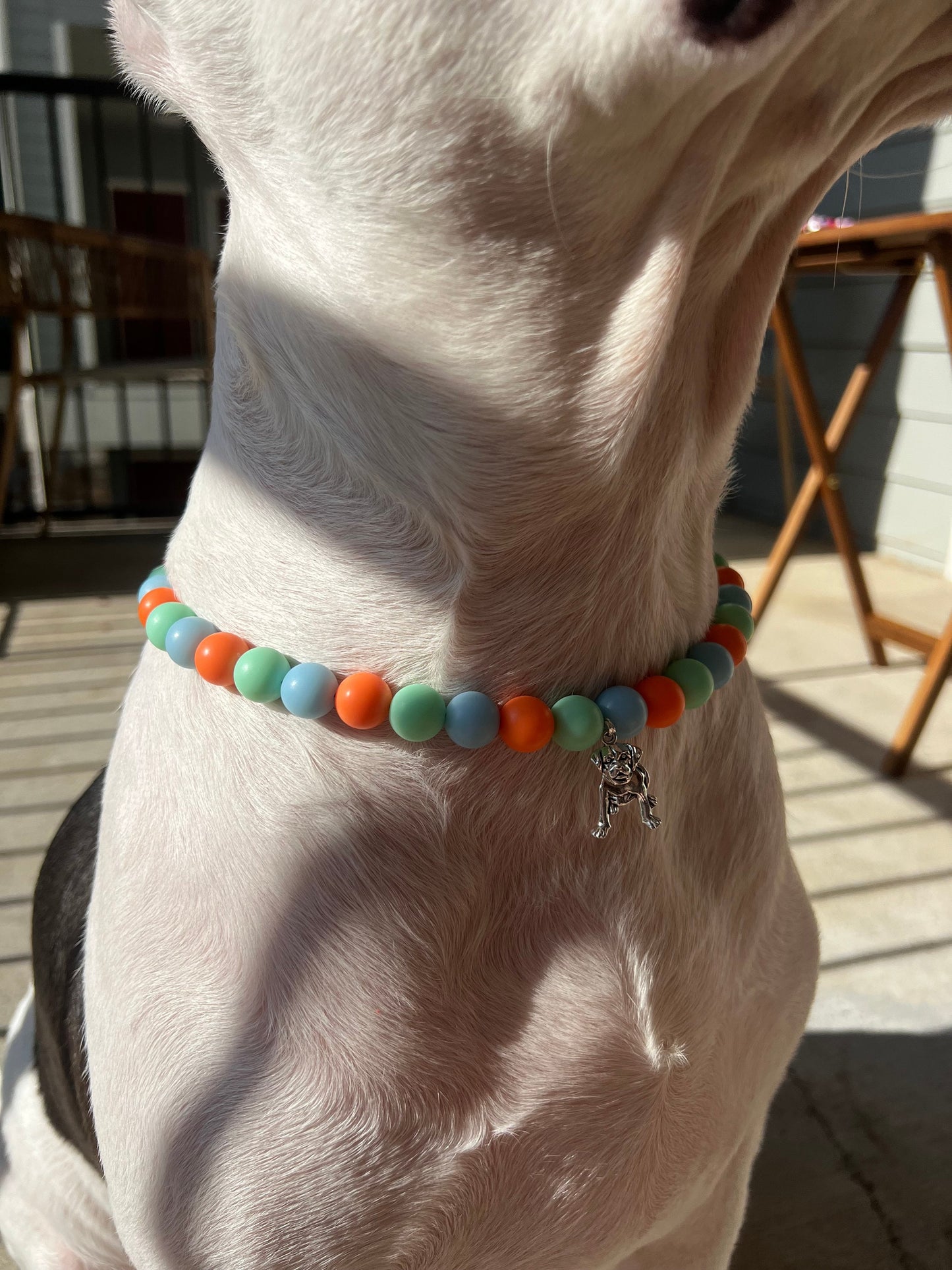 Blue Orange and Green Pet Necklace with Toggle Clasp, Jewelry for Dogs, Jewelry for Cats, Durable Pet Necklace, Pet Accessories, Pet Gifts