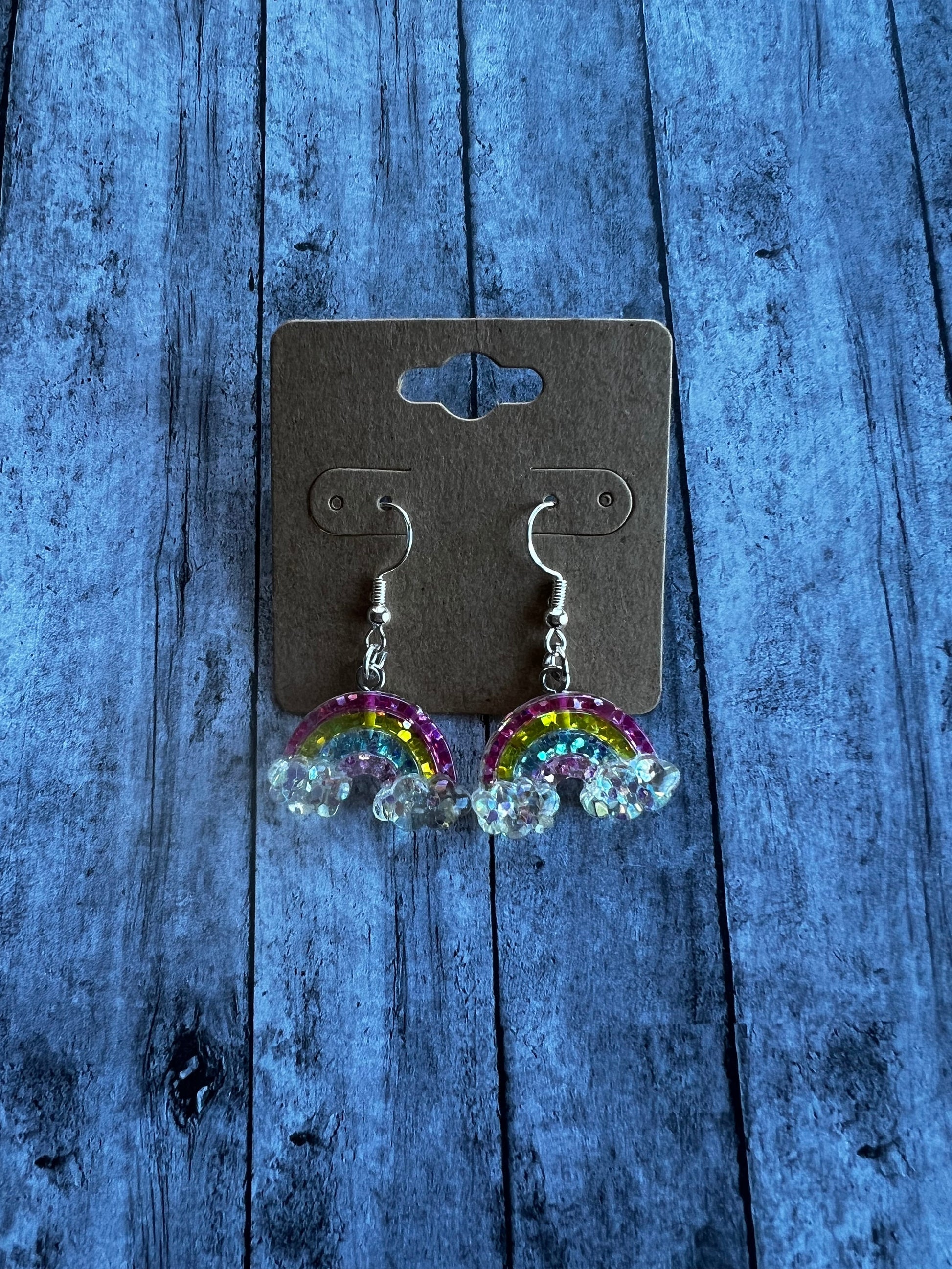 Sparkly Rainbow Earrings, 925 Sterling Silver Plated Earrings, Hypoallergenic Earrings, Cute Rainbow Earrings, Fun Earrings, Gifts for Her