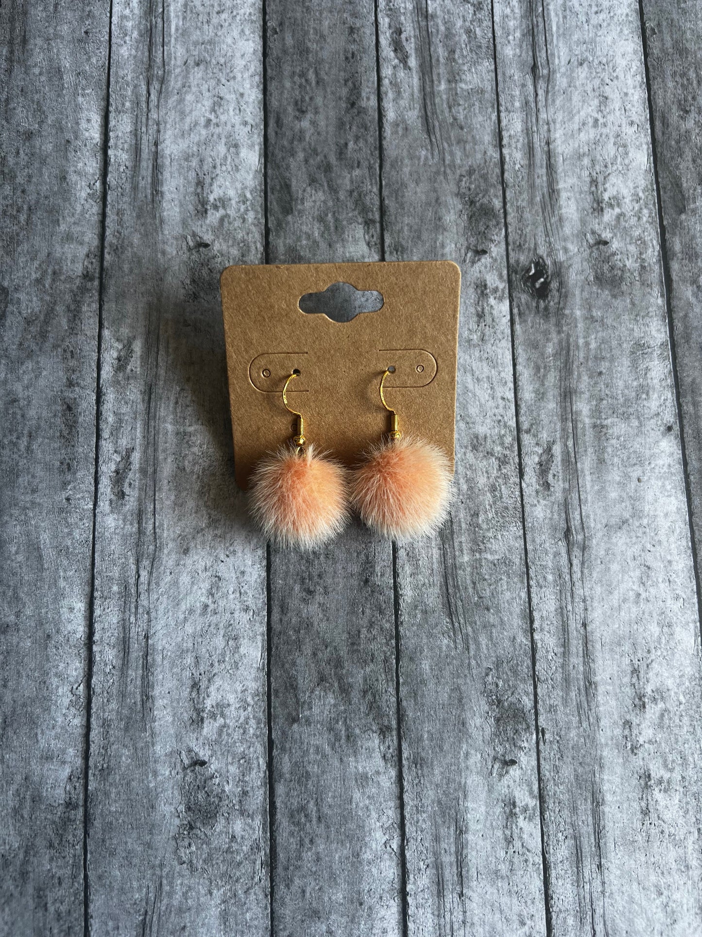 Puff Ball Earrings, Fluffy Ball Earrings, Boho Earrings, Small Dangle Earrings, 925 Gold Plated Earrings, Hypoallergenic Earrings