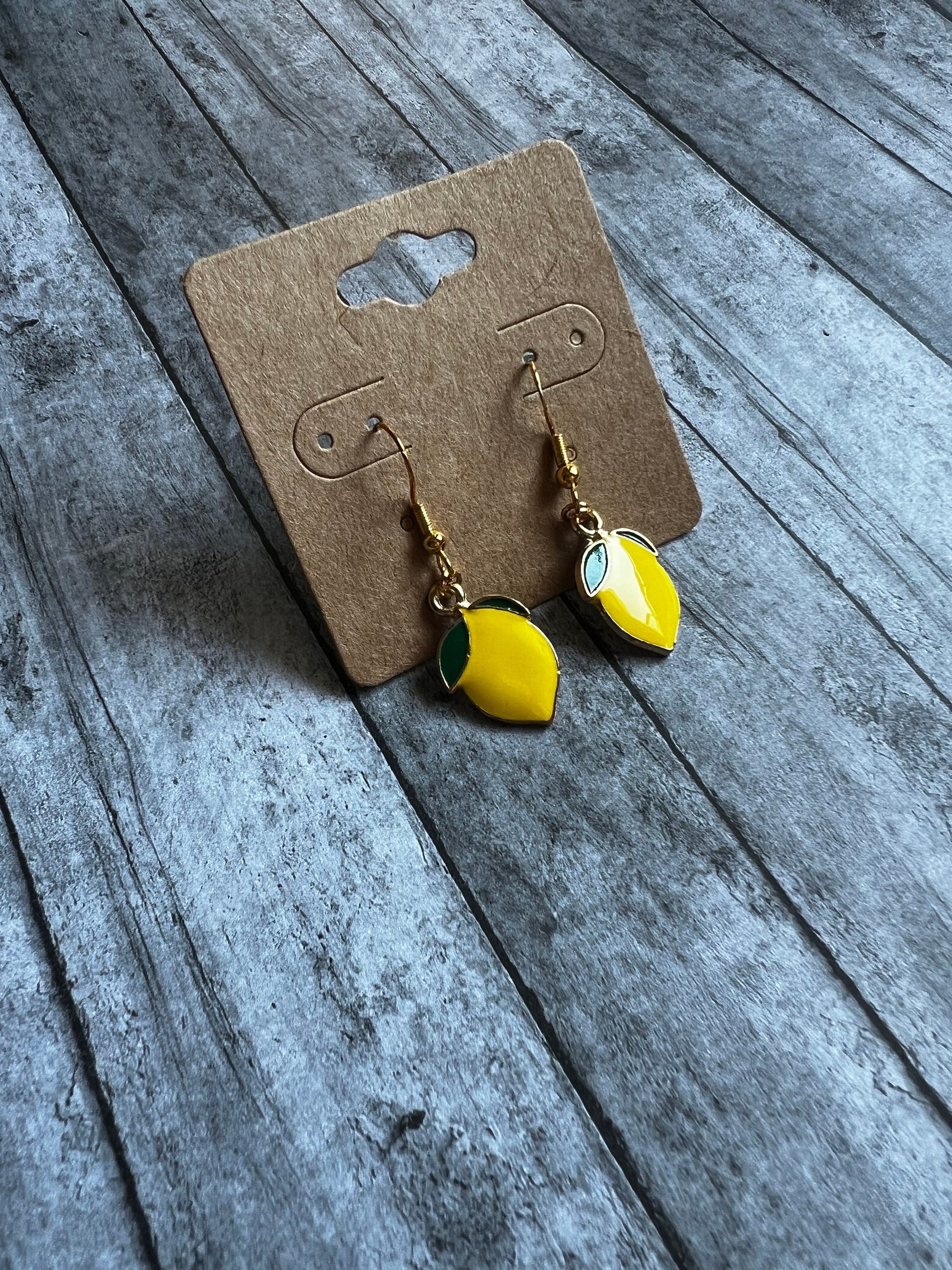 Lemon Dangle Earrings | Hypoallergenic Earrings | Sterling Silver Earrings | Fruit Earrings | Cute, Fun Earrings | 925 Sterling Silver