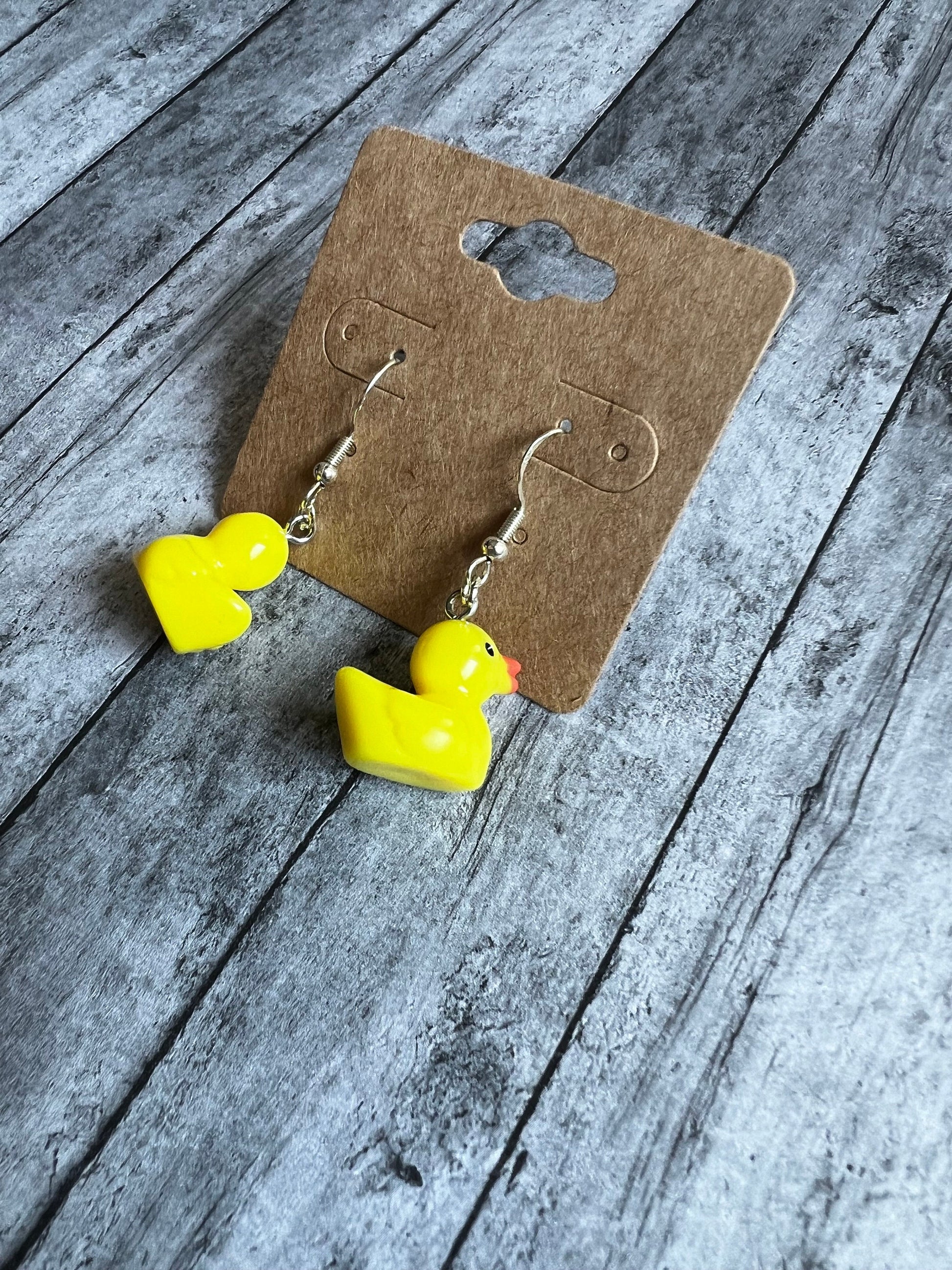 Duck Earrings, Quirky Earrings, Creative Earrings, Dangly Jewelry, Silver Jewelry, Gifts for Her, Duck Jewelry