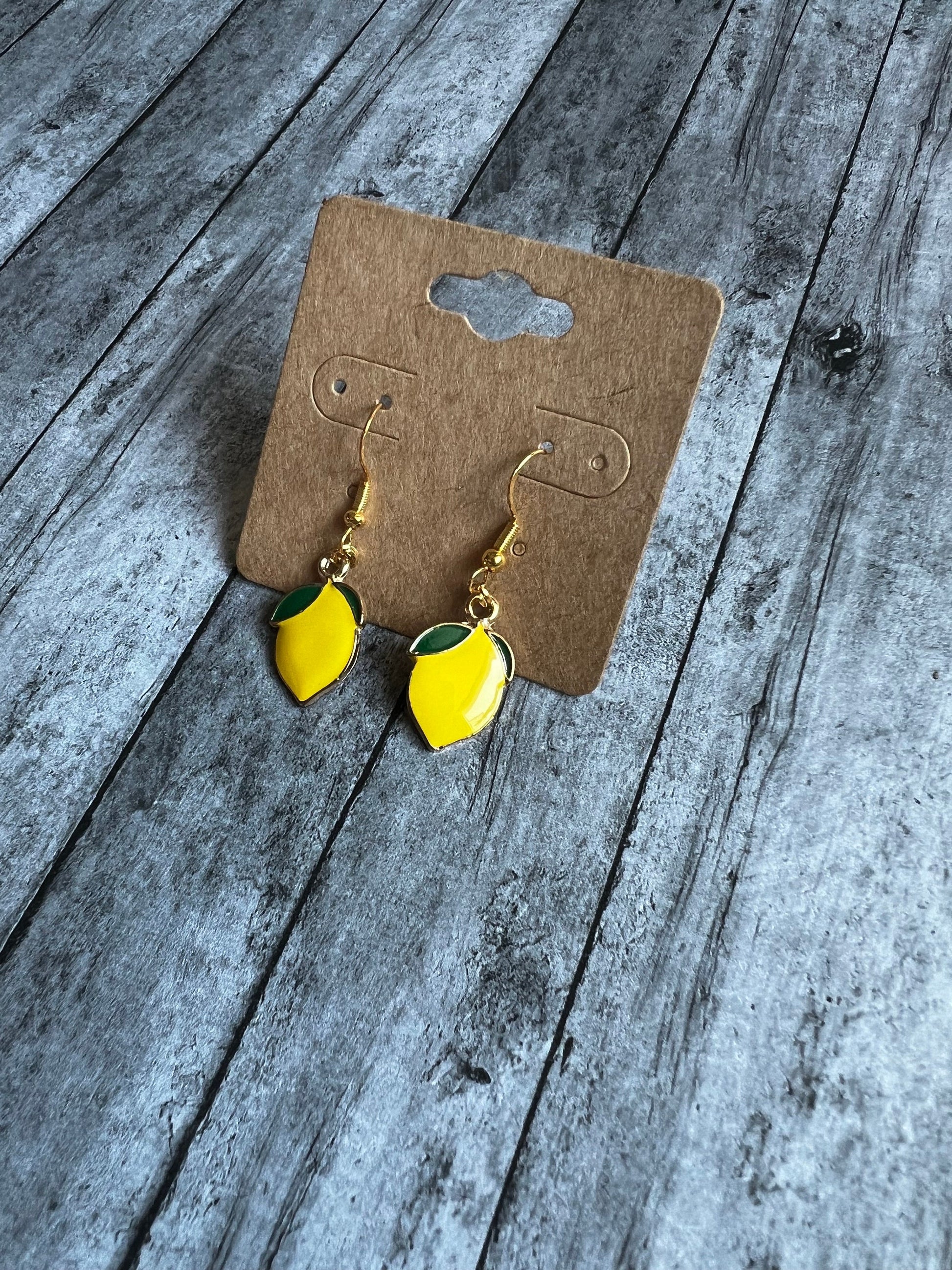 Lemon Dangle Earrings | Hypoallergenic Earrings | Sterling Silver Earrings | Fruit Earrings | Cute, Fun Earrings | 925 Sterling Silver