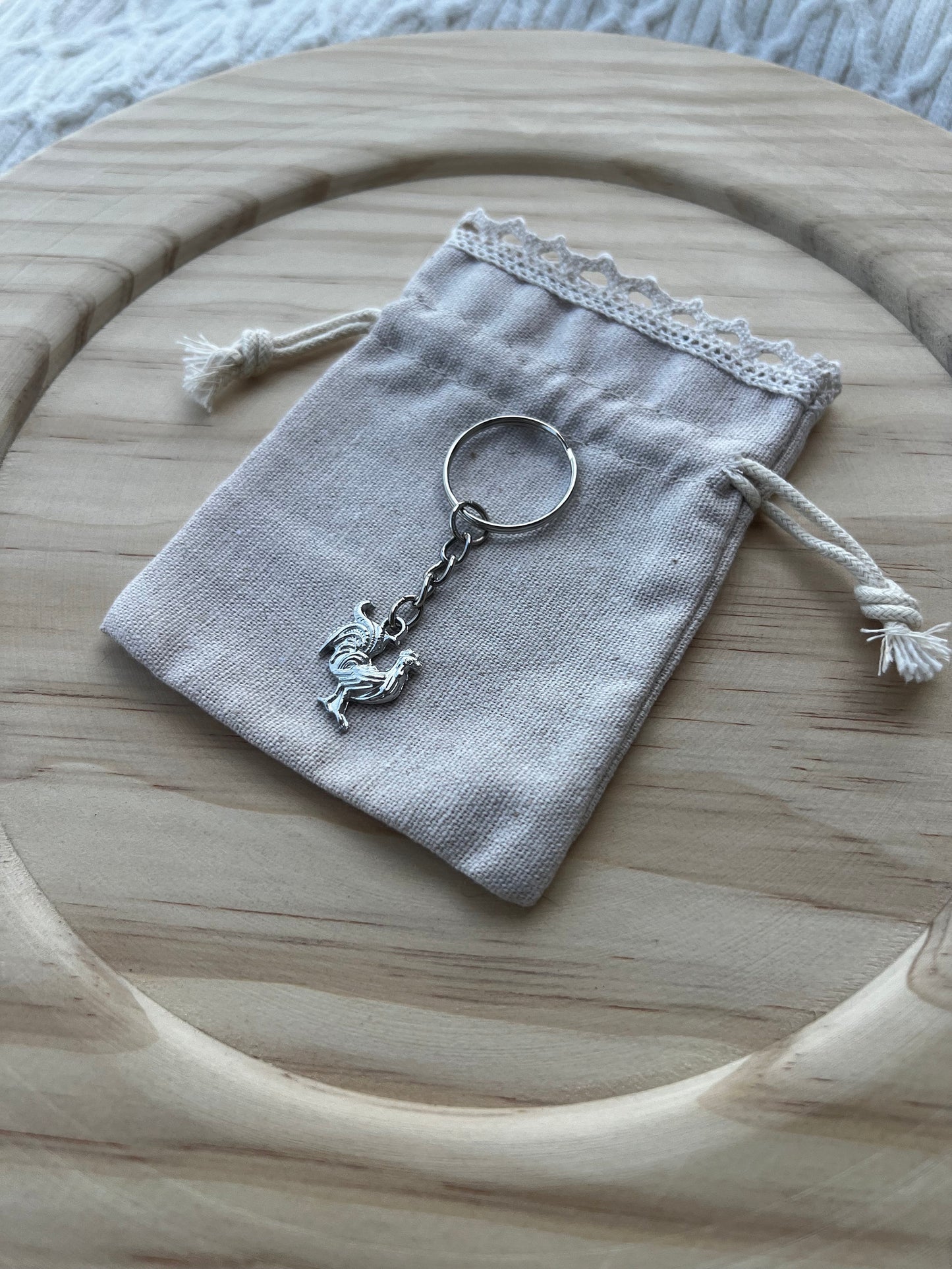 Silver Rooster Keychain, Trendy Keychain, Silver Keychain, Fall Keychain, Fall Accessories, Gifts for Her, Backpack Keychain, Bag Keychain