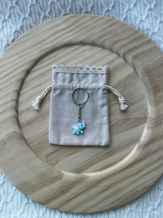 Blue Elephant Keychain, Silver Keychain, Cute Keychain, Trendy Keychain, Keychains, Bag Accessories, Gifts for Her, Elephant Keychains