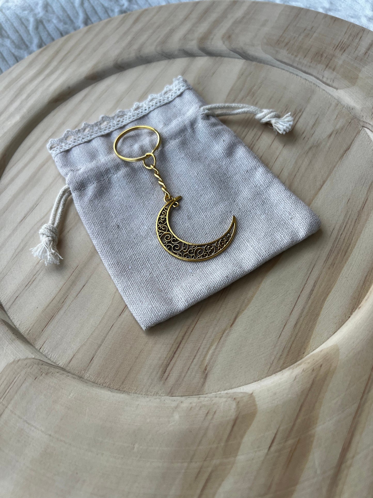 Silver Crescent Moon Keychain, Gold Crescent Moon Keychain, Silver Accessories, Gold Accessories, Bag Keychain, Gifts for Her