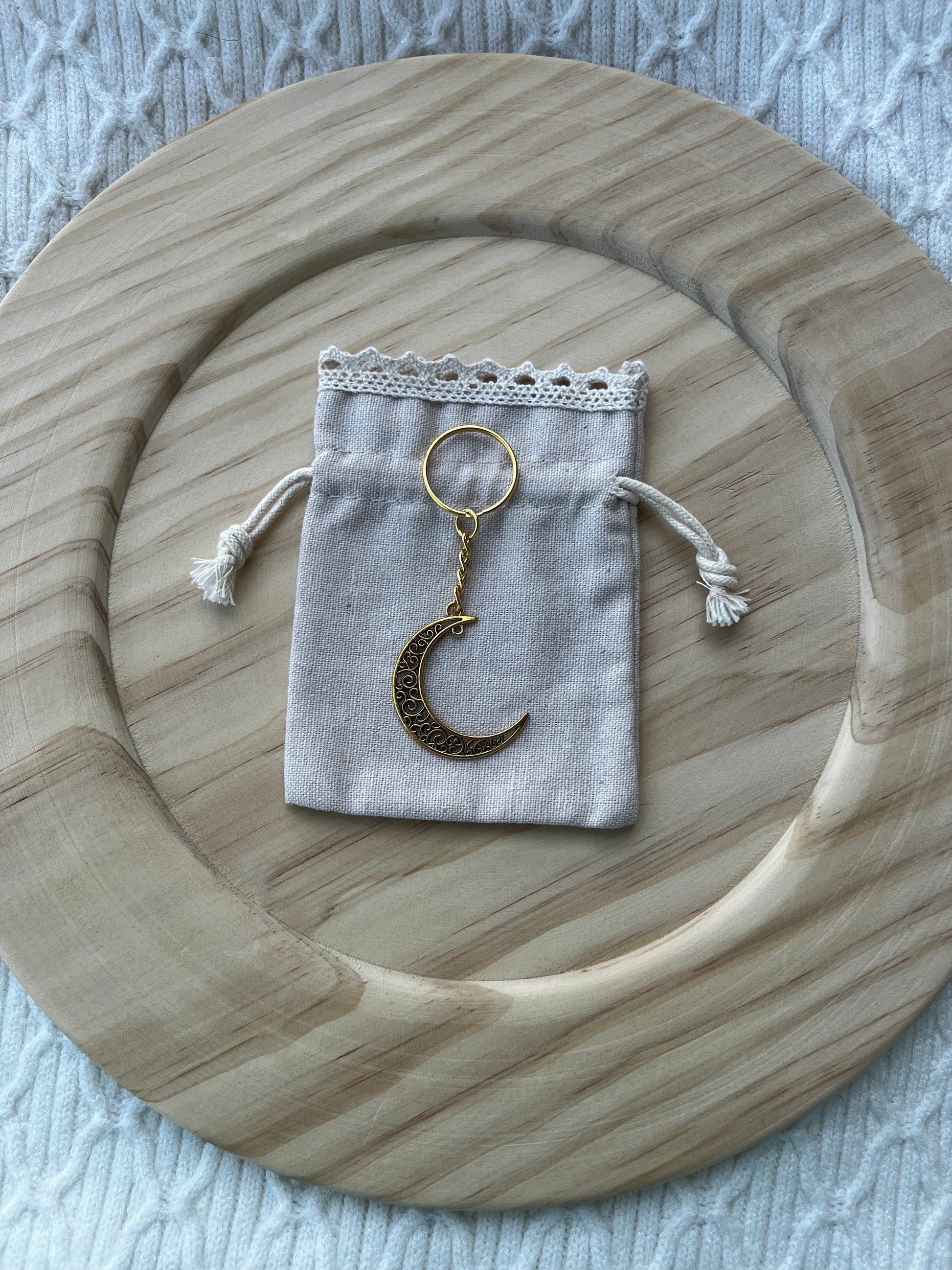 Silver Crescent Moon Keychain, Gold Crescent Moon Keychain, Silver Accessories, Gold Accessories, Bag Keychain, Gifts for Her