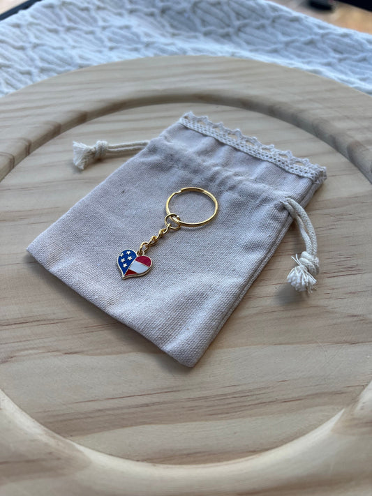 Gold Flag Keychain, 4th of July Accessories, Keychain Accessories, Bag Accessories, Gold Accessories, Small Keychains, Gifts for Her