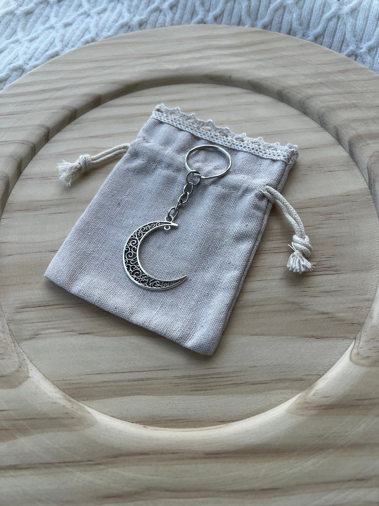 Silver Crescent Moon Keychain, Gold Crescent Moon Keychain, Silver Accessories, Gold Accessories, Bag Keychain, Gifts for Her