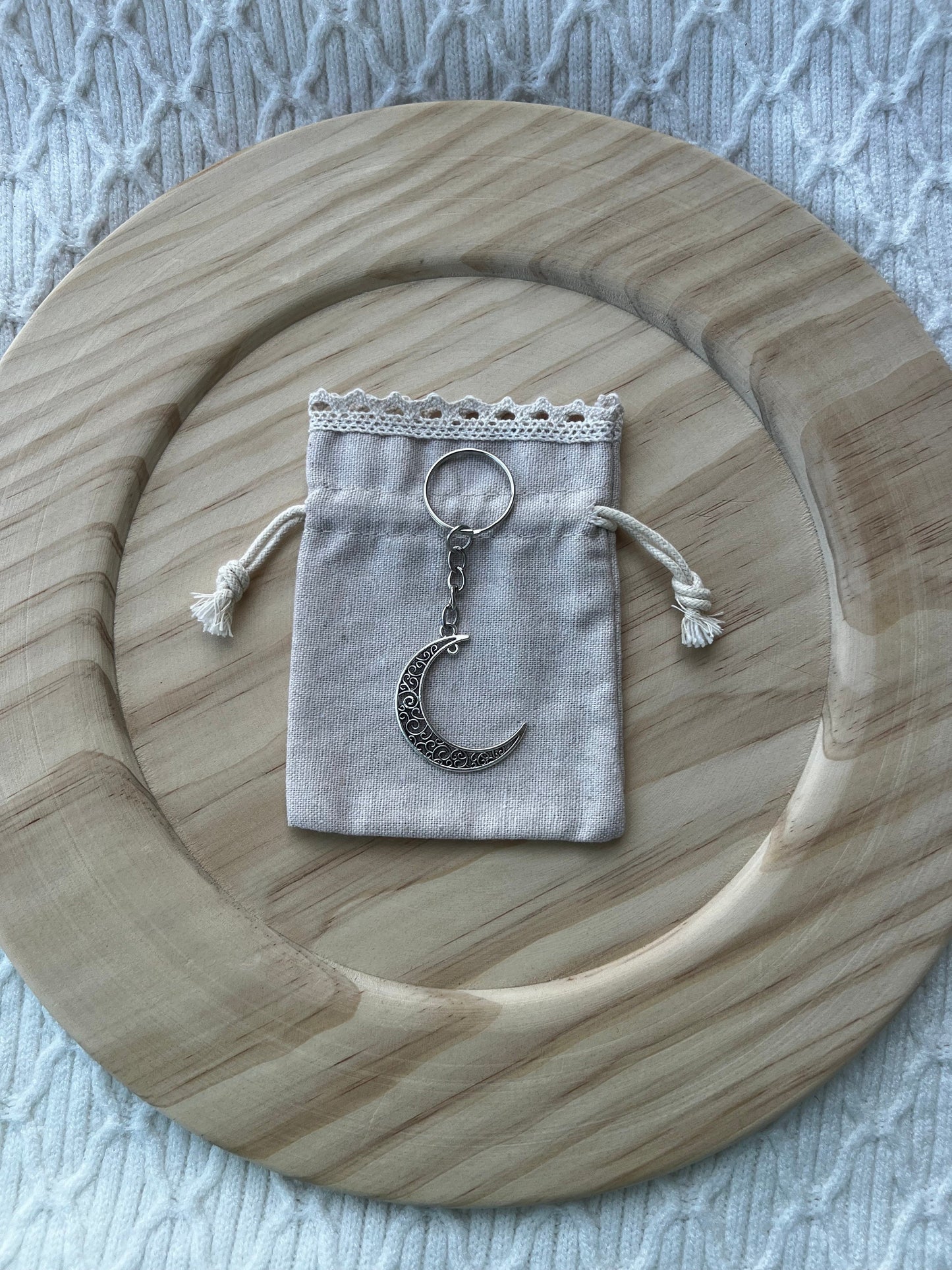 Silver Crescent Moon Keychain, Gold Crescent Moon Keychain, Silver Accessories, Gold Accessories, Bag Keychain, Gifts for Her