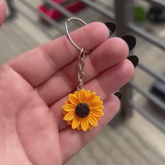 Sunflower Keychain, Accessories for Keyring, Accessories for Wristlet, Accessories for Purses, Keychain Accessories, Sunflower Accessories