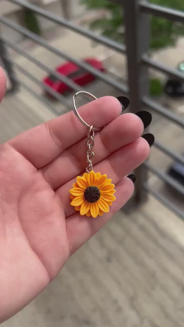 Sunflower Keychain, Accessories for Keyring, Accessories for Wristlet, Accessories for Purses, Keychain Accessories, Sunflower Accessories